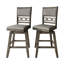 Chaise de comptoir pivotante en bois gris foncé avec housse grise-422655565