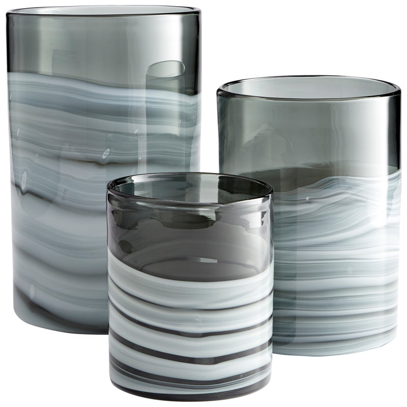 Torrent Glass Table Vase, 7" H x 6" W x 6" D