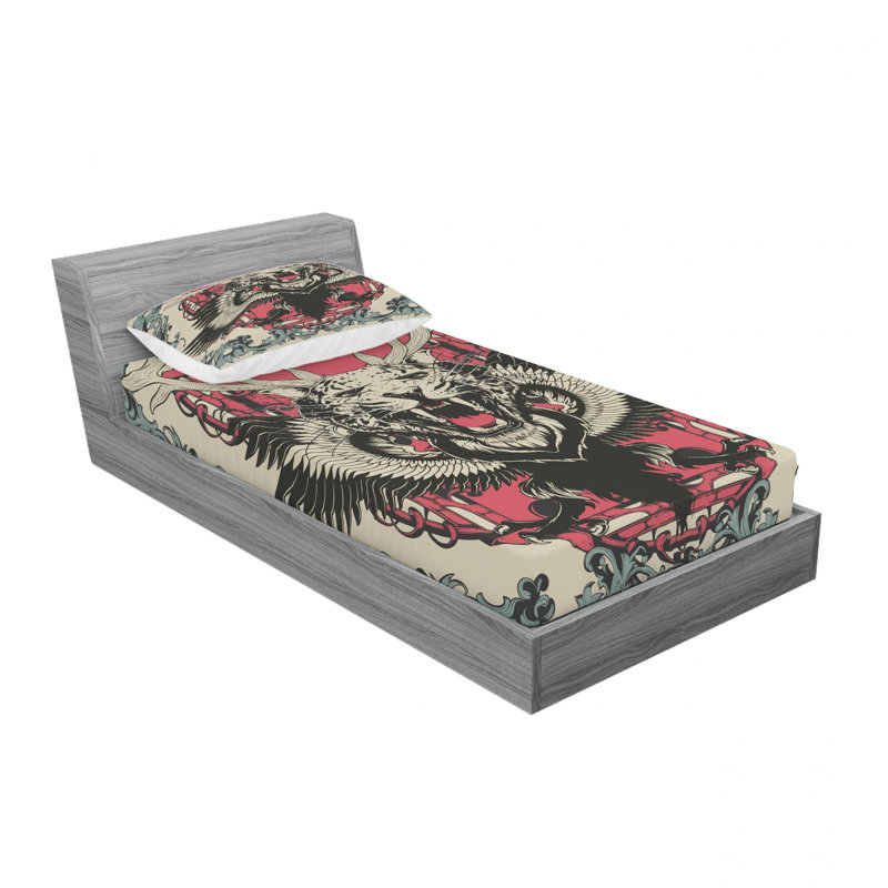 Ensemble de draps gothique, Ensemble de draps pour lit simple avec drap-housse