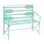 Banc de jardin en métal bleu sarcelle