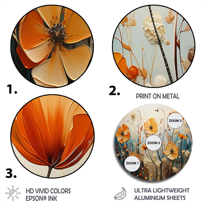 Noisettier - Art floral rond en métal, H 29 po x l 29 po