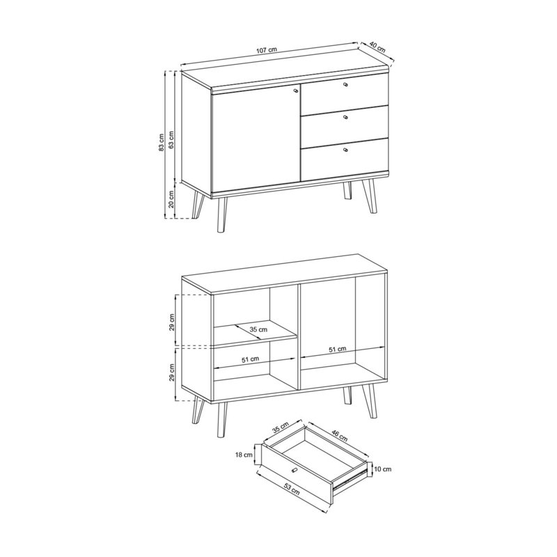 Iker 107cm Sideboard