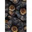 Papier peint floral, murale noire, décoration murale dorée