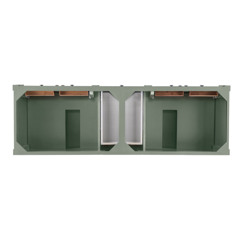 Brittany 72'' W Double Bathroom Vanity Base, Smokey Celadon