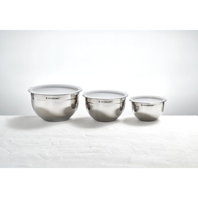 Le Creuset 3-Piece Stainless Steel Mixing Bowl Set with Lids