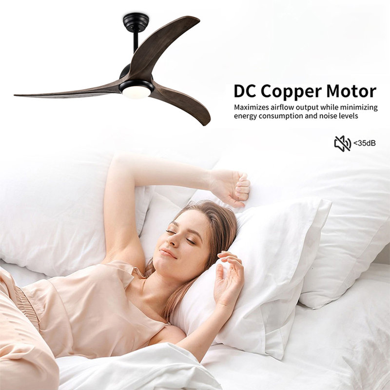 Aura 52" Black and Dark Walnut Ceiling Fan with LED Light and Remote