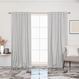 Textured Faux Linen Woven Rod Pocket And Backtab Blackout Curtains