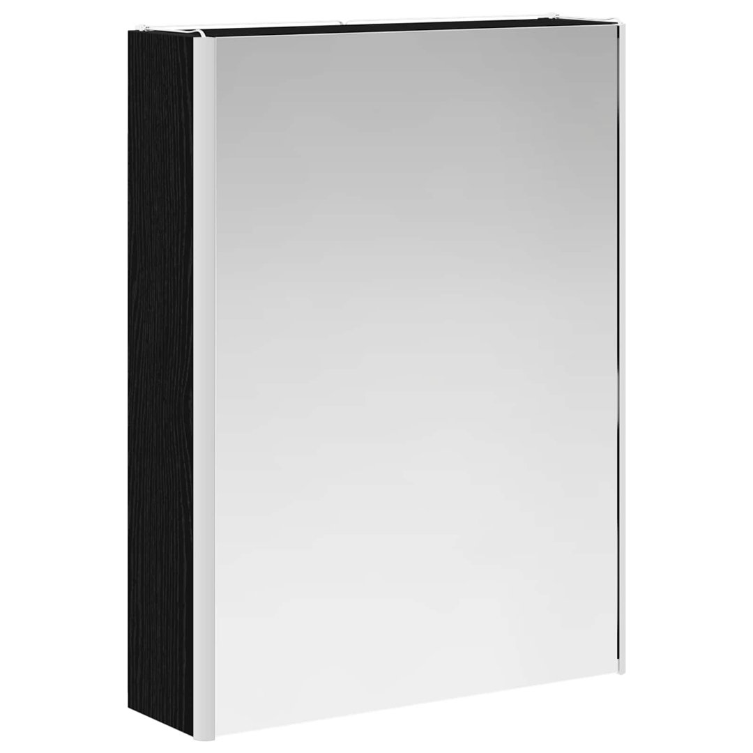 Bathroom Mirror Cabinet With LED Strip Lights Engineered Wood Storage
