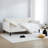(Mattress Not Included)Twin Size Beige Velvet Upholstered Daybed, Ribbed Tufted Backrest