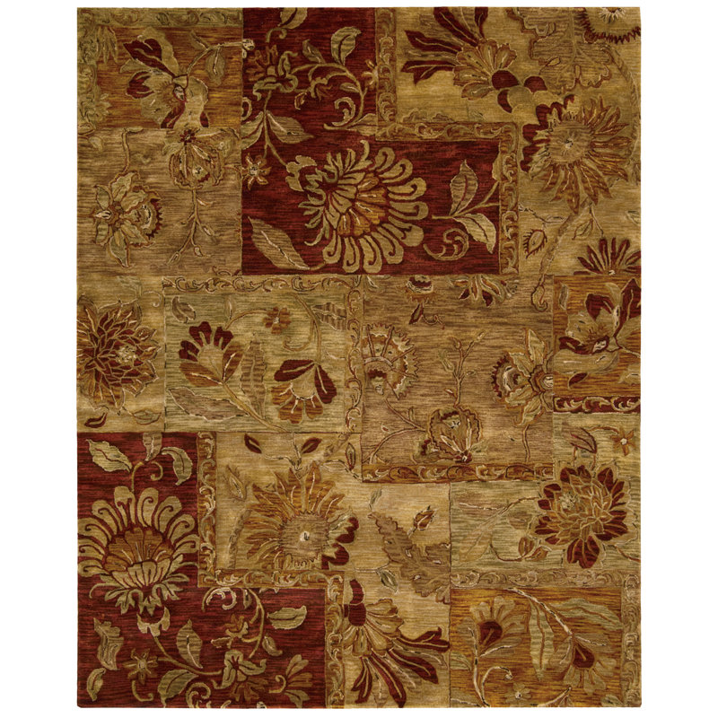 Tapis multicolore en laine touffeté à la main Philip, Rectangle 7 pi 9 po x 9 pi 9 po