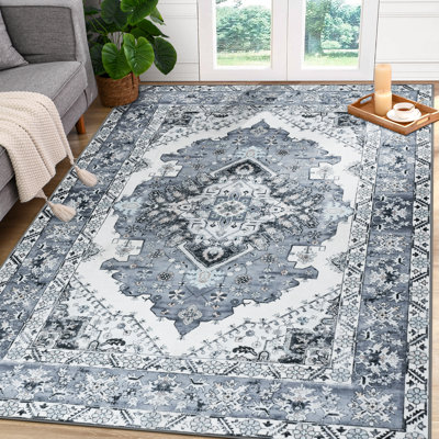 Rectangle Vintage Look Shaggy Washable Area Rug