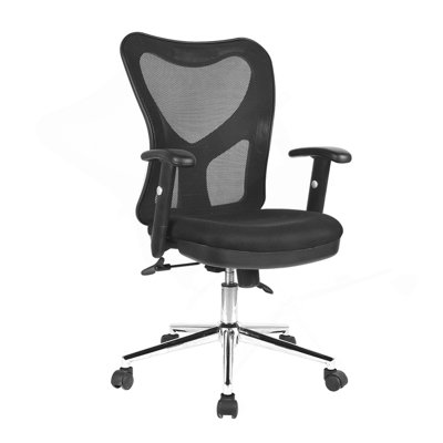 Chaise de bureau en filet à haut dossier avec base chromée Techni Mobile