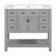 Meuble-lavabo 36 po avec lavabo supérieur et miroir moderne avec barre à serviettes-111123605