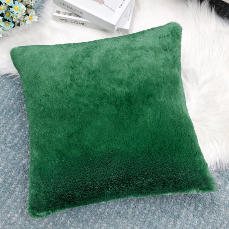 Housse de coussin réversible en fausse fourrure, Vert