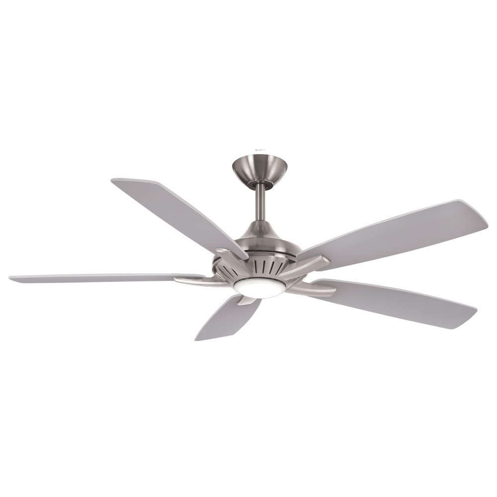 Dyno 52" Ceiling Fan with Light Kit, Brushed Nickel/Silver