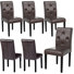 Ensemble de 6 chaises de salle à manger rembourrées, chaises de salle à manger Parsons capitonnées, chaises de cuisine avec pieds en bois massif, chaise d'appoint en bois à haut dossier