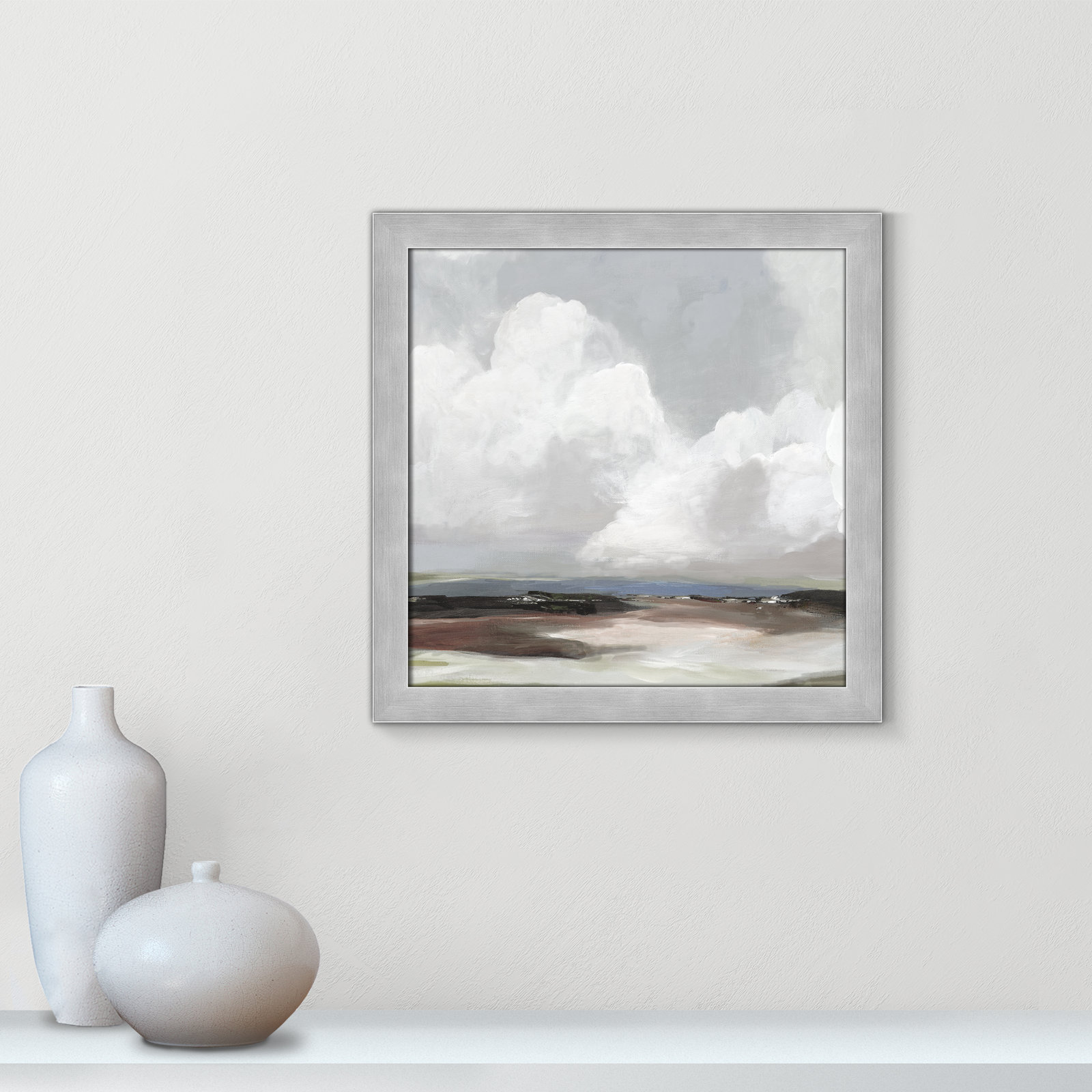 Morning Air - Picture Frame Painting Print, 18" H x 18" W x 1.12" D, Matte Silver Framed