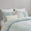 Couette 3 pièces pour lit double/queen, en coton à rayures naturelles, lavable à la machine, fermeture à boutons