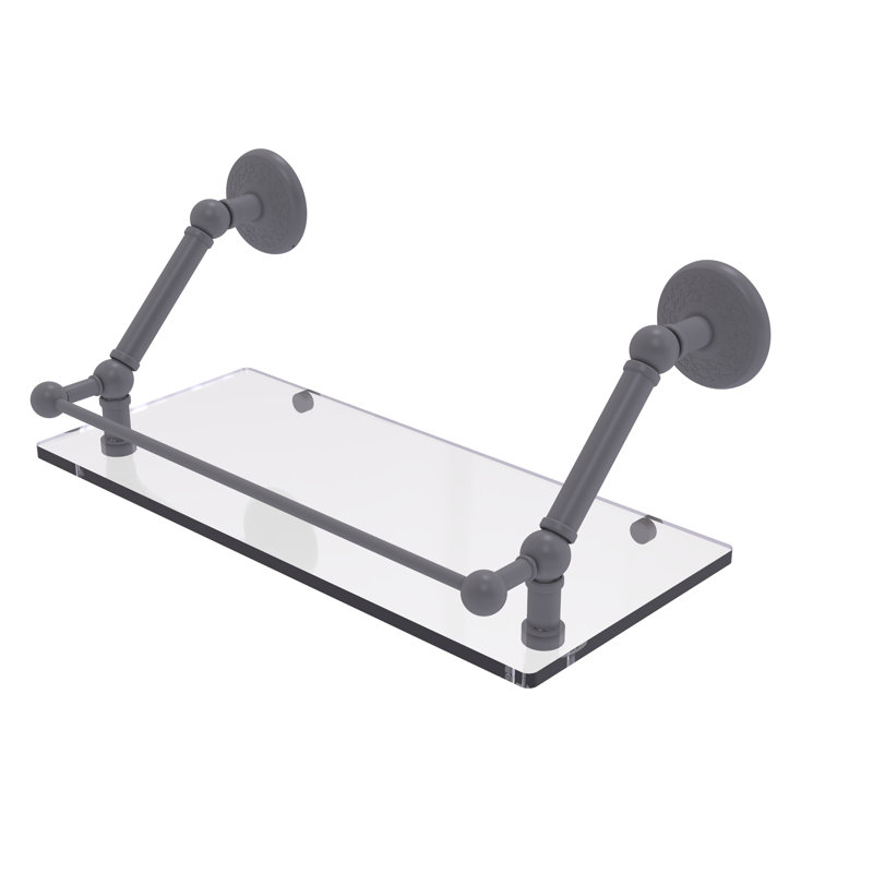 Tablette flottante avec barre de galerie Marchmont, Gris mat, H 8 po x l 18 po x P 8,6 po
