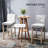 HOMCOM Modern Bar Stools Set Of 2, Upholstered Bar Height Kitchen Stools With Build-In Footrest, Solid Wood Legs, Beige