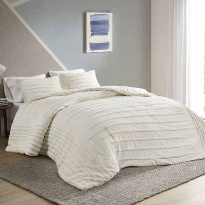 Ensemble d'édredon 100% coton chenille ivoire 3 pièces Mercer
