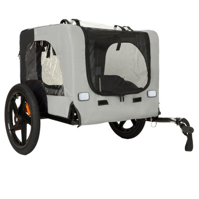 Outdoor Heavy Duty Collapsible Pet Bike Trailer With 16-Inch All-Terrain Wheels & Universal Hitch – Foldable Dog/Cargo Carrier Cart For Bicycles