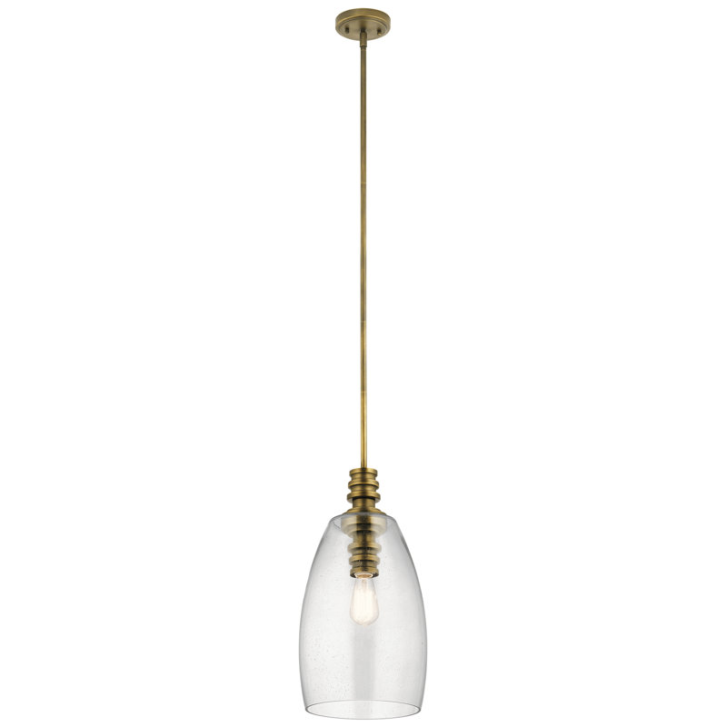 Luminaire suspendu conique à 1 lumière Mccaffery, Laiton naturel