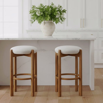 Ensemble de 2 chaises de salle à manger, tabouret de bar en bois