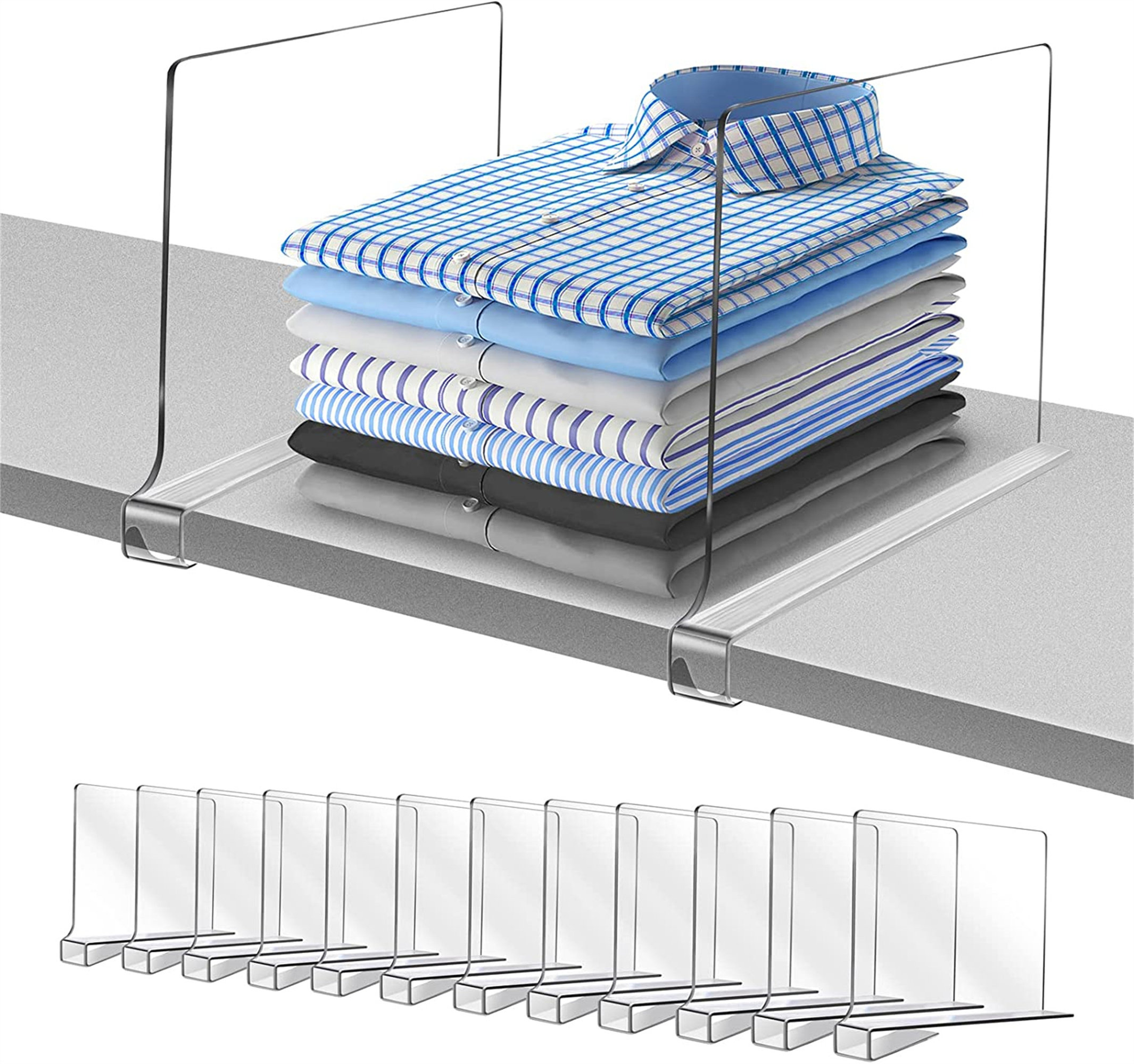 Acrylic Shelf Dividers - 4 Set Sorbus