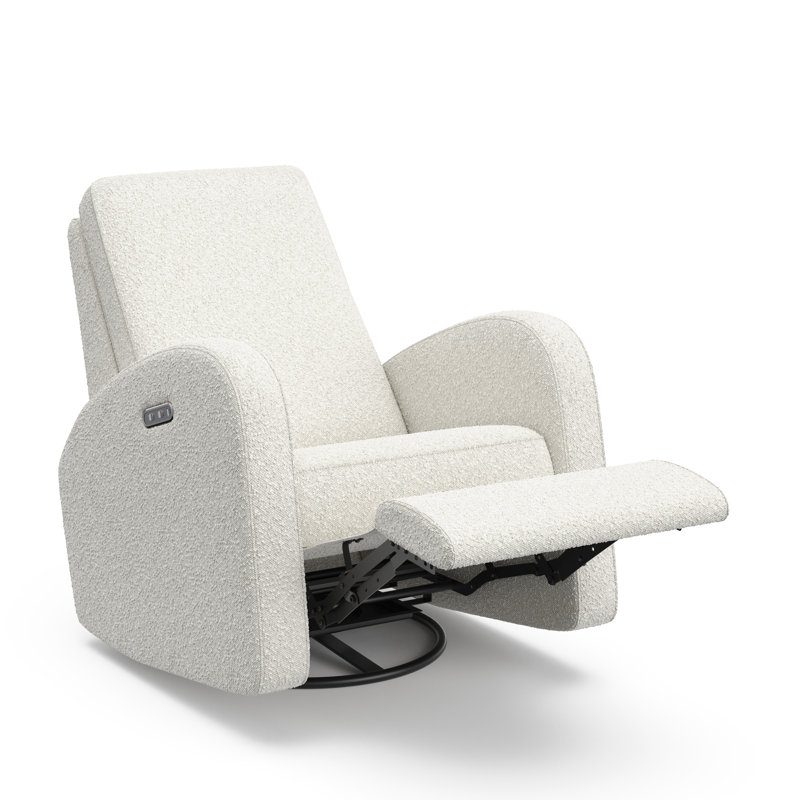 Santorini 5-In-1 Convertible Crib, Santorini 6 Drawer Dresser, And Santa Monica Power Recliner, White