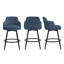 Tabouret de comptoir pivotant Kepler 26"H rembourré avec pieds en métal, design capitonné (ensemble de 3)-366180662-366180663