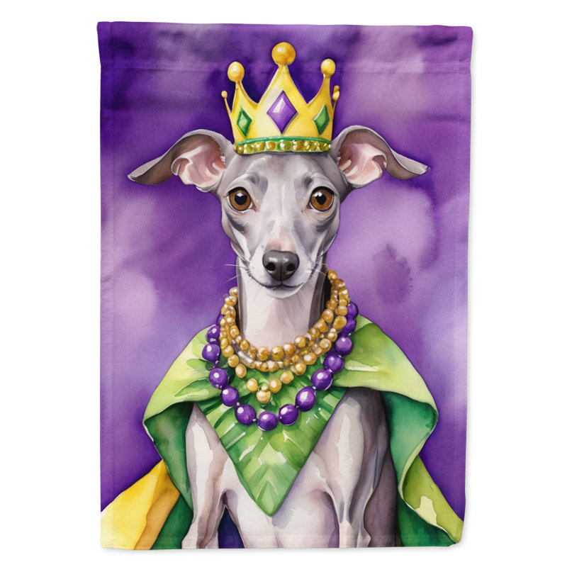 Drapeau de maison Mardi Gras en polyester H 40 po x l 28 po 