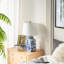 Lampe vase en céramique bleue et blanche