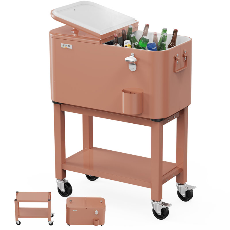 Winado Chariot à roulettes détachable pour l'extérieur, Café au lait