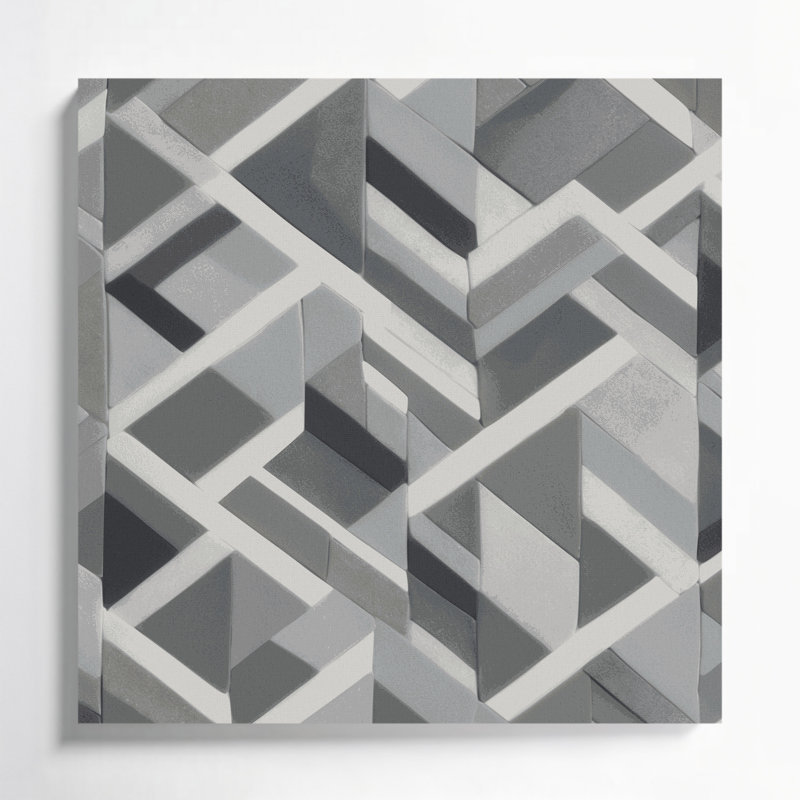 Abstract Shapes 64 Gray Canvas Wall Art, 32" H x 32" W