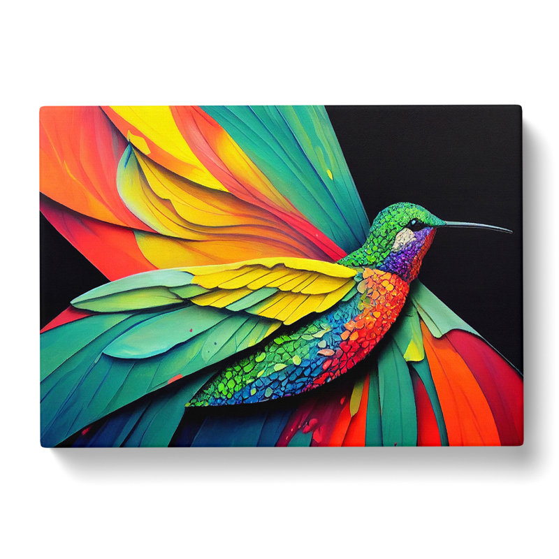 Hummingbird In Colour Vol.3 Abstract - Wrapped Canvas, 35cm H x 50cm W x 3cm D