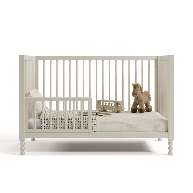 Rio 5-in-1 Convertible Crib with Toddler Guardrail, Frosted Oat 