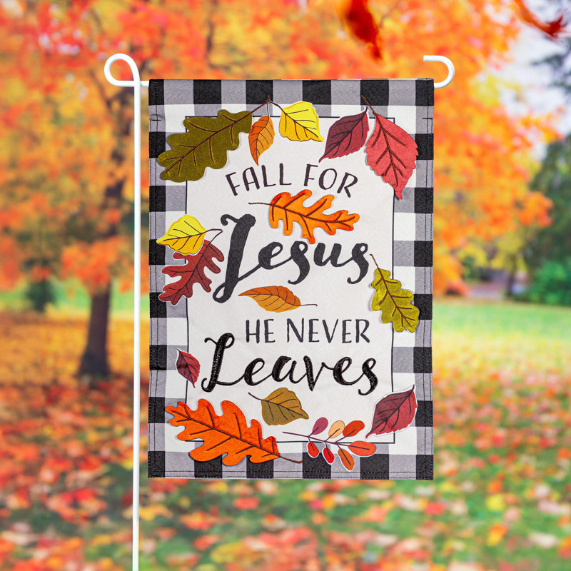 Fall for Jesus Applique Garden Flag