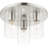 3 Light Flush mount ceiling light fixture with Clear Glass Shade-55588588