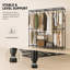 195cm 4 Column Wire Wardrobe with 4 Rails 6 Shelves and Side Hooks-1628131176