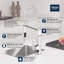 Robinet de cuisine à poignée simple Eurocube® avec SilkMove® et avec accessoires-18944085