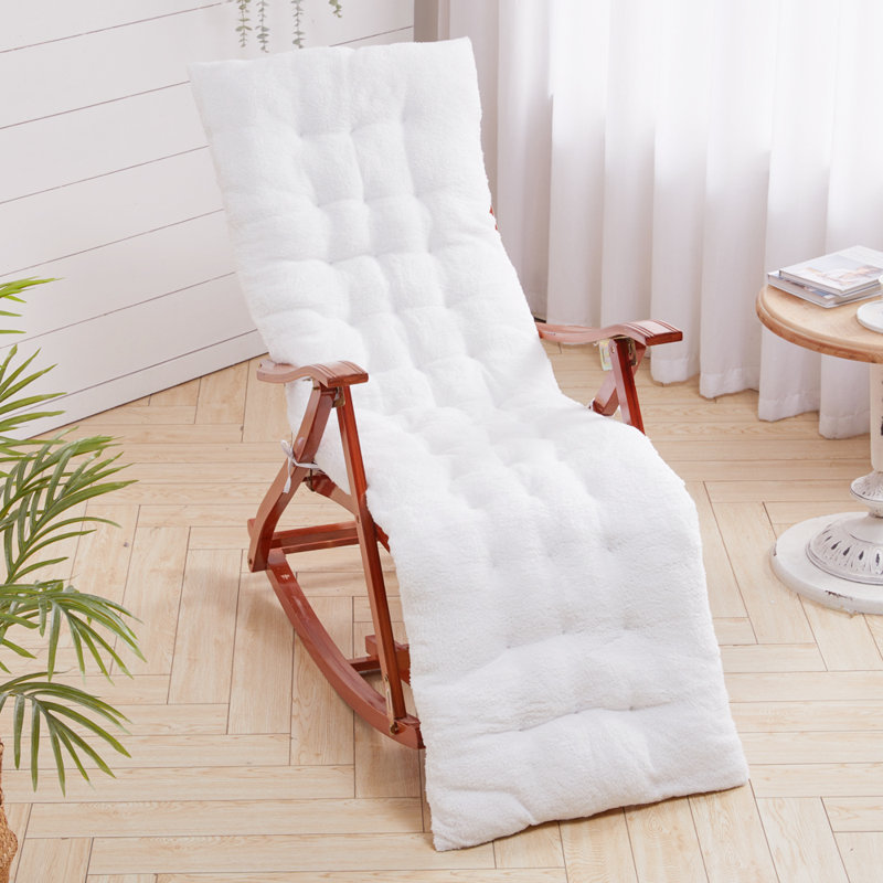 Thicken Sherpa Fleece Lounge Cushion with Non-slip Bottom, White