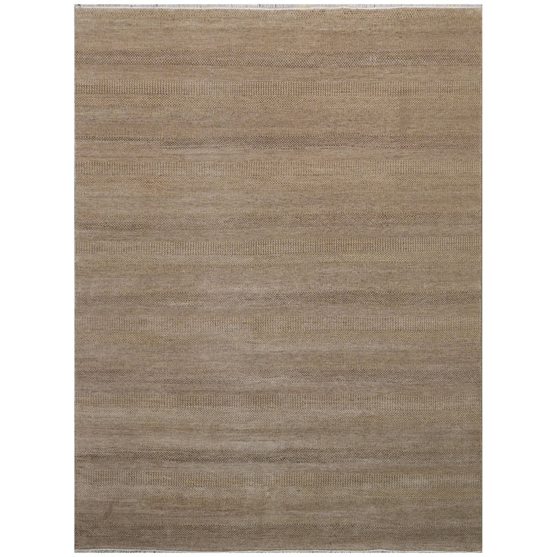 High-Quality Hand-Knotted Natural And Brown Area Rug