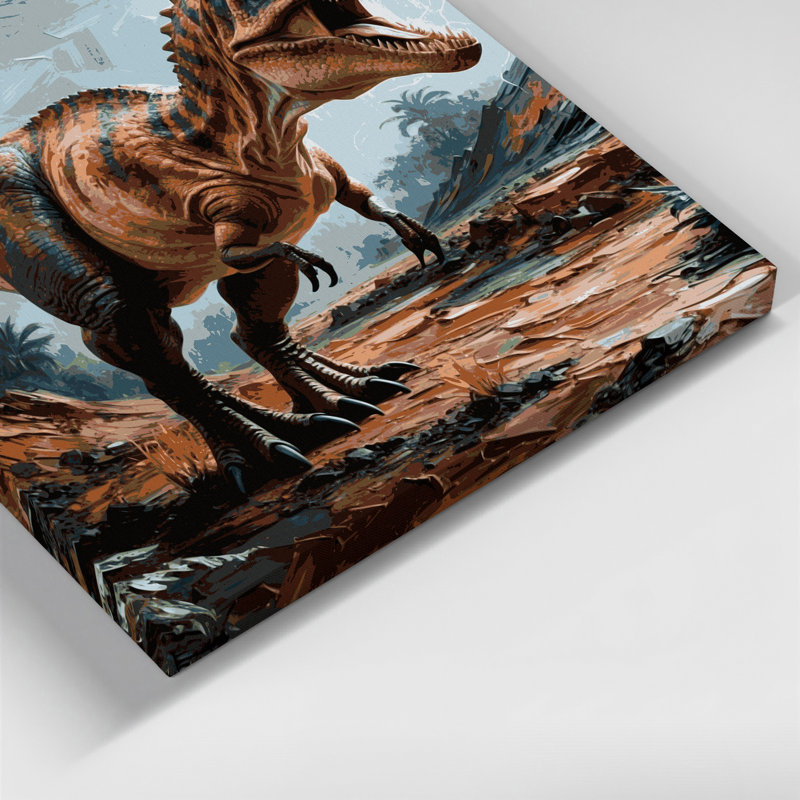 Dinosaur Ceratosaurus Gray Canvas Wall Art, 8" H x 10" W