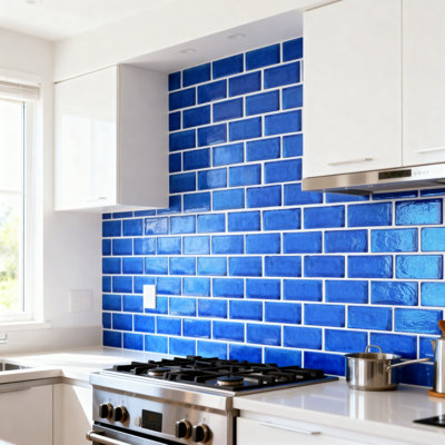 Carrelage mosaïque pour mur et piscine à bordure droite en verre Free Flow 1 po x 2 po