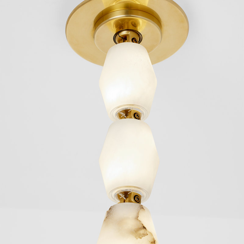Sean Lavin Collier 24 Pendant in Hand Rubbed Antique Brass with Alabaster shade, 2700K