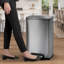 13 gallons Marchepied rectangulaire en acier inoxydable