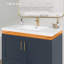 Comptoir de meuble-lavabo à surface solide de 36 pouces avec lavabo intégré, comptoir sans soudure blanc brillant, imperméable et facile à installer
