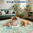 Black Washable Rug – Floral Peacock Design, Non-Slip, Stain-Resistant Mat for Bedroom, Kitchen, Bathroom-719182945
