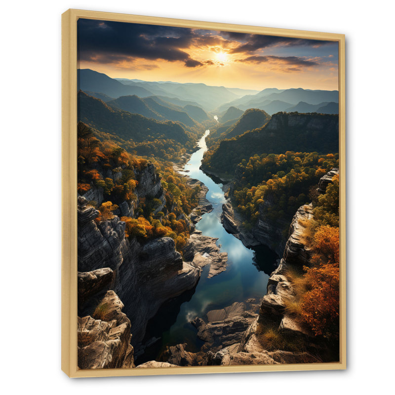 Eastern USA Appalachian Mountains II, reproduction d'art sur toile, H 32 po x l 24 po x P 1 po, Cadre naturel flottant